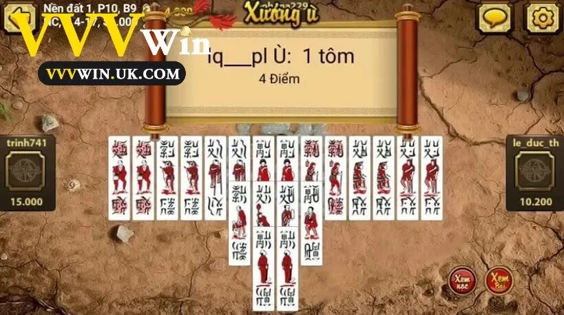 Nguyên tắc của trò chơi bài chắn Vvvwin